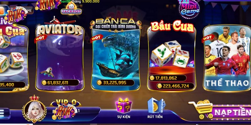 Bắn cá Rikvip mang đến những tựa game cực hot cùng giá trị thưởng cao