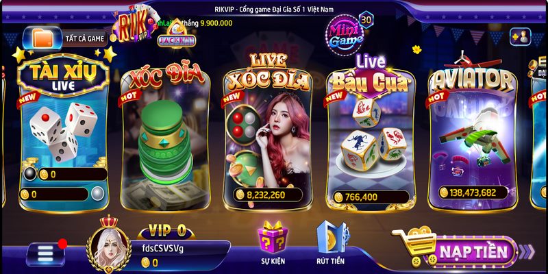 Casino Rikvip nổi tiếng là điểm hẹn chuyên cung cấp hàng loạt siêu phẩm giải trí 