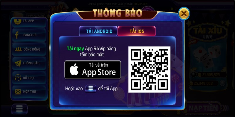 Các bước tải app Rikvip cho thiết bị hệ điều hành IOS